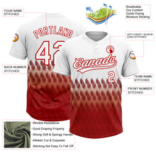 Laden Sie das Bild in den Galerie-Viewer, Custom White Red 3D Pattern Lines Two-Button Unisex Softball Jersey
