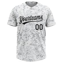 Загрузить изображение в средство просмотра галереи, Custom Camo Black-White 3D Arctic Camouflage Two-Button Unisex Softball Jersey
