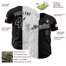 Laden Sie das Bild in den Galerie-Viewer, Custom Black White-Black Pinstripe Authentic Split Fashion Baseball Jersey
