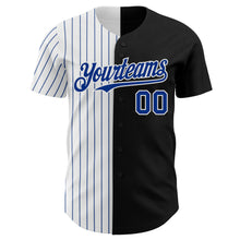 Charger l&#39;image dans la galerie, Custom Black White-Royal Pinstripe Authentic Split Fashion Baseball Jersey
