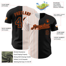 Laden Sie das Bild in den Galerie-Viewer, Custom Black White-Orange Pinstripe Authentic Split Fashion Baseball Jersey
