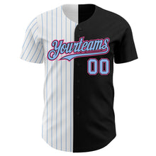 Charger l&#39;image dans la galerie, Custom Black Pink-Light Blue Pinstripe Authentic Split Fashion Baseball Jersey
