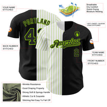 Laden Sie das Bild in den Galerie-Viewer, Custom Black White-Neon Green Pinstripe Authentic Split Fashion Baseball Jersey
