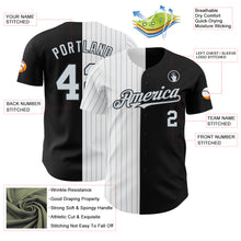 Charger l&#39;image dans la galerie, Custom Black White-Silver Pinstripe Authentic Split Fashion Baseball Jersey
