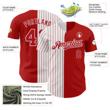 Laden Sie das Bild in den Galerie-Viewer, Custom Red White-Red Pinstripe Authentic Split Fashion Baseball Jersey
