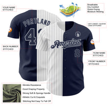 Charger l&#39;image dans la galerie, Custom Navy White-Gray Pinstripe Authentic Split Fashion Baseball Jersey
