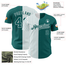 Load image into Gallery viewer, Custom Teal White-Teal Pinstripe Authentic Split Fashion Baseball Jersey
