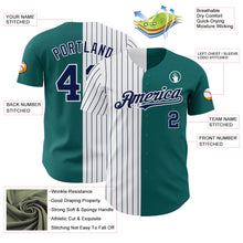 Laden Sie das Bild in den Galerie-Viewer, Custom Teal White-Navy Pinstripe Authentic Split Fashion Baseball Jersey
