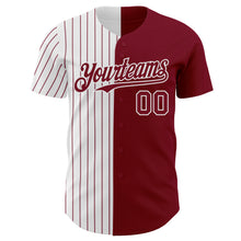 Load image into Gallery viewer, Custom Crimson White-Crimson Pinstripe Authentic Split Fashion Baseball Jersey
