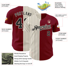 Laden Sie das Bild in den Galerie-Viewer, Custom Crimson Cream-Black Pinstripe Authentic Split Fashion Baseball Jersey
