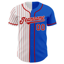 Charger l&#39;image dans la galerie, Custom Thunder Blue Red-White Red Pinstripe Authentic Split Fashion Baseball Jersey
