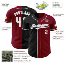 Load image into Gallery viewer, Custom Crimson Black-Gray Authentic Split Fashion Baseball Jersey
