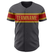 Charger l&#39;image dans la galerie, Custom Steel Gray Red-Old Gold Authentic Baseball Jersey
