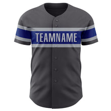 Laden Sie das Bild in den Galerie-Viewer, Custom Steel Gray Royal-Gray Authentic Baseball Jersey
