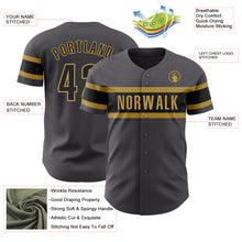 Charger l&#39;image dans la galerie, Custom Steel Gray Black-Old Gold Authentic Baseball Jersey
