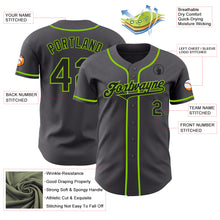 Загрузить изображение в средство просмотра галереи, Custom Steel Gray Black-Neon Green Authentic Baseball Jersey
