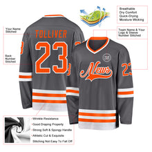 Load image into Gallery viewer, Custom Steel Gray Orange-White Hockey Jersey
