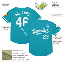 Charger l&#39;image dans la galerie, Custom Teal White Mesh Authentic Throwback Baseball Jersey
