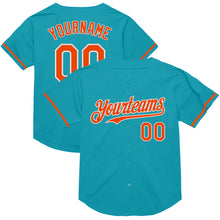 Загрузить изображение в средство просмотра галереи, Custom Teal Orange-White Mesh Authentic Throwback Baseball Jersey
