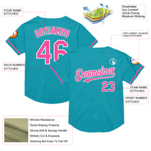 Charger l&#39;image dans la galerie, Custom Teal Pink-White Mesh Authentic Throwback Baseball Jersey
