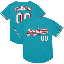 Charger l&#39;image dans la galerie, Custom Teal White-Red Mesh Authentic Throwback Baseball Jersey
