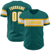 Charger l&#39;image dans la galerie, Custom Teal White-Gold Authentic Baseball Jersey
