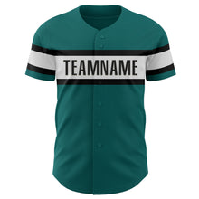 Charger l&#39;image dans la galerie, Custom Teal White-Black Authentic Baseball Jersey
