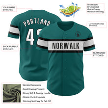 Charger l&#39;image dans la galerie, Custom Teal White-Black Authentic Baseball Jersey
