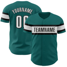 Charger l&#39;image dans la galerie, Custom Teal White-Black Authentic Baseball Jersey
