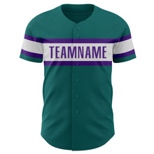 Charger l&#39;image dans la galerie, Custom Teal White-Purple Authentic Baseball Jersey
