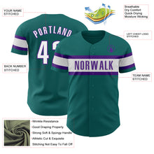 Charger l&#39;image dans la galerie, Custom Teal White-Purple Authentic Baseball Jersey
