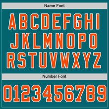 Загрузить изображение в средство просмотра галереи, Custom Teal Orange-White Mesh Authentic Throwback Football Jersey
