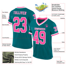 Загрузить изображение в средство просмотра галереи, Custom Teal Pink-White Mesh Authentic Throwback Football Jersey
