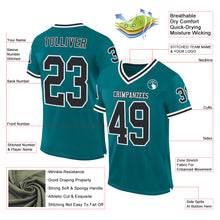 Загрузить изображение в средство просмотра галереи, Custom Teal Black-White Mesh Authentic Throwback Football Jersey
