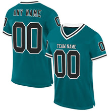 Загрузить изображение в средство просмотра галереи, Custom Teal Black-White Mesh Authentic Throwback Football Jersey
