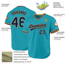 Load image into Gallery viewer, Custom Teal Navy-Old Gold Authentic Throwback Baseball Jersey
