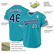 Load image into Gallery viewer, Custom Teal Navy-White Authentic Throwback Baseball Jersey
