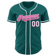 Laden Sie das Bild in den Galerie-Viewer, Custom Teal Pink-White Authentic Baseball Jersey
