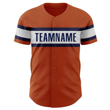 Загрузить изображение в средство просмотра галереи, Custom Texas Orange White-Navy Authentic Baseball Jersey
