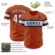 Charger l&#39;image dans la galerie, Custom Texas Orange White-Navy Authentic Baseball Jersey
