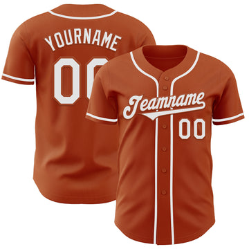 Custom Texas Orange White Authentic Baseball Jersey