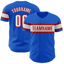 Загрузить изображение в средство просмотра галереи, Custom Thunder Blue White-Red Authentic Baseball Jersey
