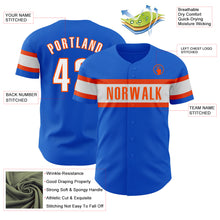 Charger l&#39;image dans la galerie, Custom Thunder Blue White-Orange Authentic Baseball Jersey
