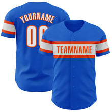 Charger l&#39;image dans la galerie, Custom Thunder Blue White-Orange Authentic Baseball Jersey
