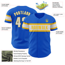 Charger l&#39;image dans la galerie, Custom Thunder Blue White-Yellow Authentic Baseball Jersey
