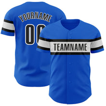 Charger l&#39;image dans la galerie, Custom Thunder Blue Black-White Authentic Baseball Jersey
