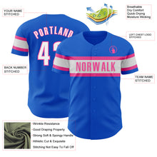 Загрузить изображение в средство просмотра галереи, Custom Thunder Blue White-Pink Authentic Baseball Jersey
