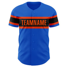 Загрузить изображение в средство просмотра галереи, Custom Thunder Blue Orange-Black Authentic Baseball Jersey
