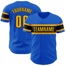 Charger l&#39;image dans la galerie, Custom Thunder Blue Gold-Black Authentic Baseball Jersey
