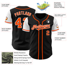 Load image into Gallery viewer, Custom Black Orange-White Authentic Two Tone Baseball Jersey
